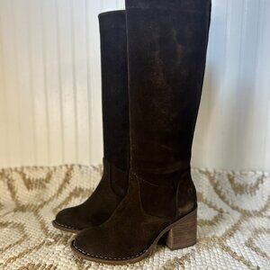 BORN Women’s Thea Suede Boots | Knee High Chocolate Brown/Espresso Size 6 NWOB